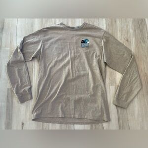 Patagonia Tan Long Sleeve Shirt recycled polyester cotton  ocean graphic men M